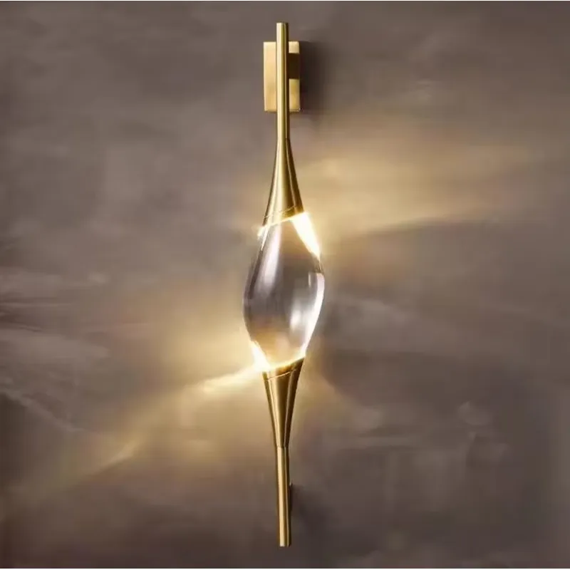 Lighting Decoration For Home - โคมไฟติดผนัง LED ดีไซน์ใหม่ ทันสมัย ทองแดงแท้ ประดับคริสตัล