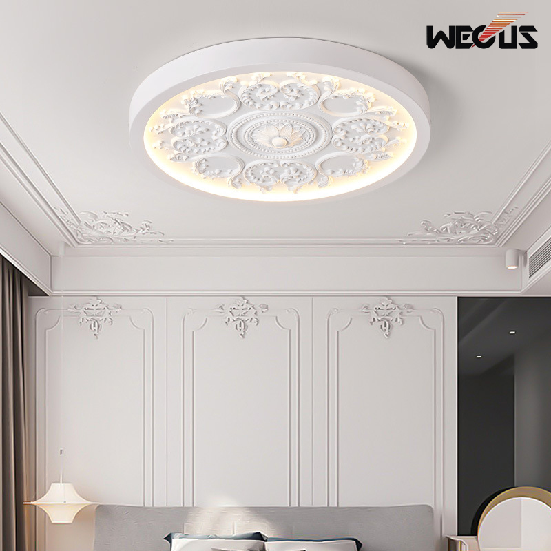 Home Decor Lighting Wholesale - โคมไฟเพดานสไตล์ฝรั่งเศสวินเทจ แกะสลักลายศิลปะ - โคมไฟตกแต่งสำหรับห้องนอน ห้องนั่งเล่น และห้องทำงาน