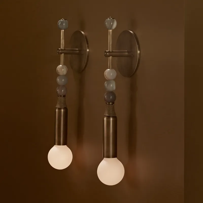Lighting Decoration For Home - โคมไฟติดผนังสไตล์นอร์ดิกวินเทจ สำหรับตกแต่งบ้าน ห้องนั่งเล่น ห้องนอน โรงแรม ทำจากทองเหลืองแท้