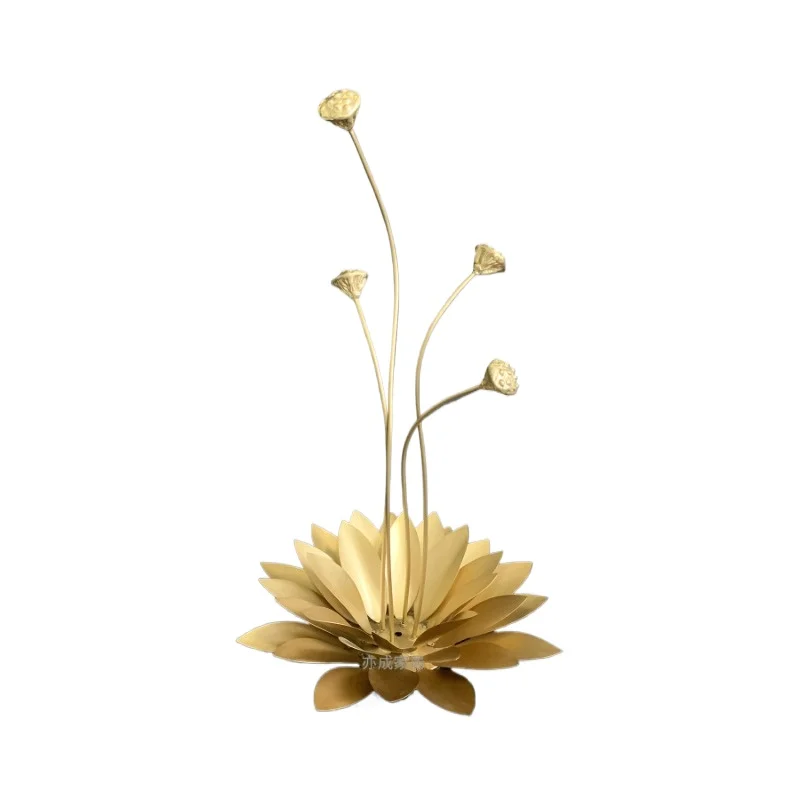 Home Decor Lighting Wholesale - ของตกแต่งบ้านสไตล์โมเดิร์นสุดหรูหรา รูปดอกบัวทองแดงแท้ สำหรับตกแต่งห้องนั่งเล่น ห้องทำงาน ตู้ทีวี ขายส่ง