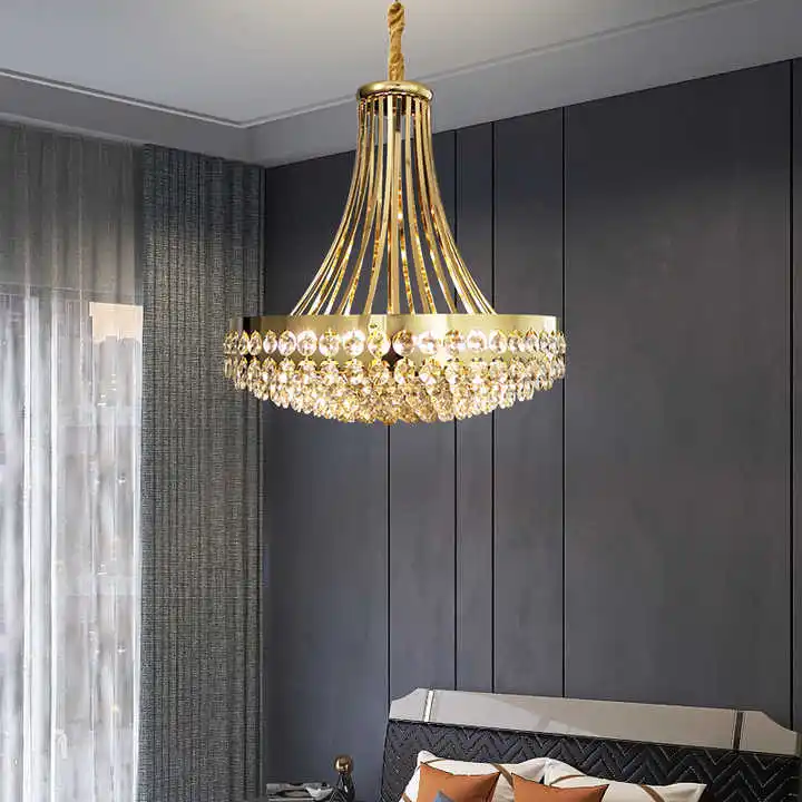 โคมไฟระย้าคริสตัลทรงกลมสีทองหร - Decor Lighting Sales บทวิจารณ์และราคา