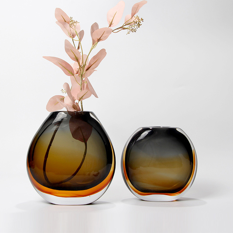 แจกันแก้วสีน้ำตาลโปร่งแสงสไตล์ - Home Decor Lighting Wholesale บทวิจารณ์และราคา