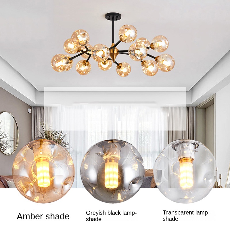 โคมไฟระย้า ฝาครอบแก้วใส สีเหลื - Geometric Lamp Shade บทวิจารณ์และราคา