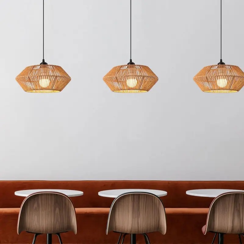 โคมไฟแขวนหวายสไตล์โบโฮ รูปทรงเ - Geometric Lamp Shade บทวิจารณ์และราคา
